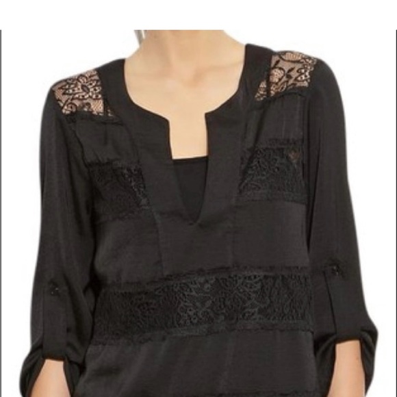 BCBGMaxAzria Black Tunic Relaxed Embellished - Picture 4 of 8